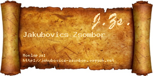 Jakubovics Zsombor névjegykártya